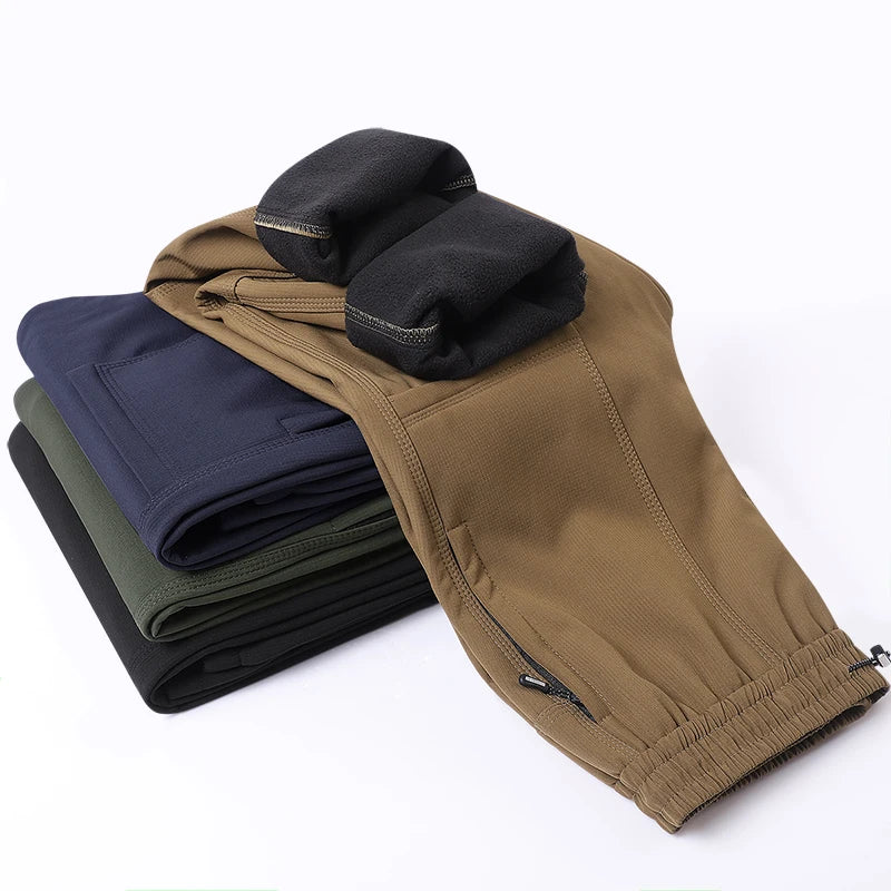 JNLN Thick Fleece Warm Pants Women Men Winter Waterproof Windproof Jogger Pants Unisex Hiking Camping Climbing Skiing Trousers