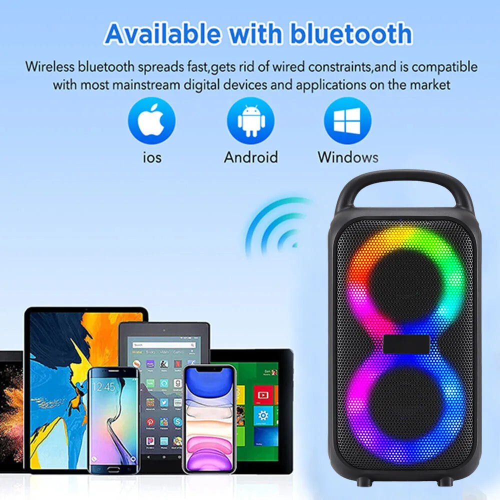1000W Party Portable Speakers Bluetooth Wireless Boombox Sound Large Speaker Dual 3 Inch Subwoofer for Outdoor Dancing Family