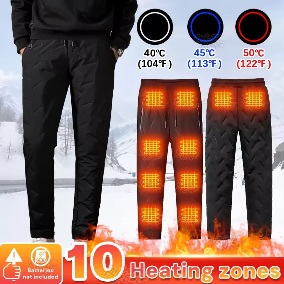 Unisex Heated Pants 10 Heating Zones Heating Warmer Trousers Winter Electric Heated Trousers Winter Outdoor Sports Thermal Pants